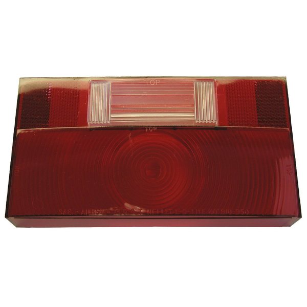 Peterson Manufacturing Replacement Lens For Peterson Trailer Light Part Number 25912 Red Single With BackUp Light V25912-25